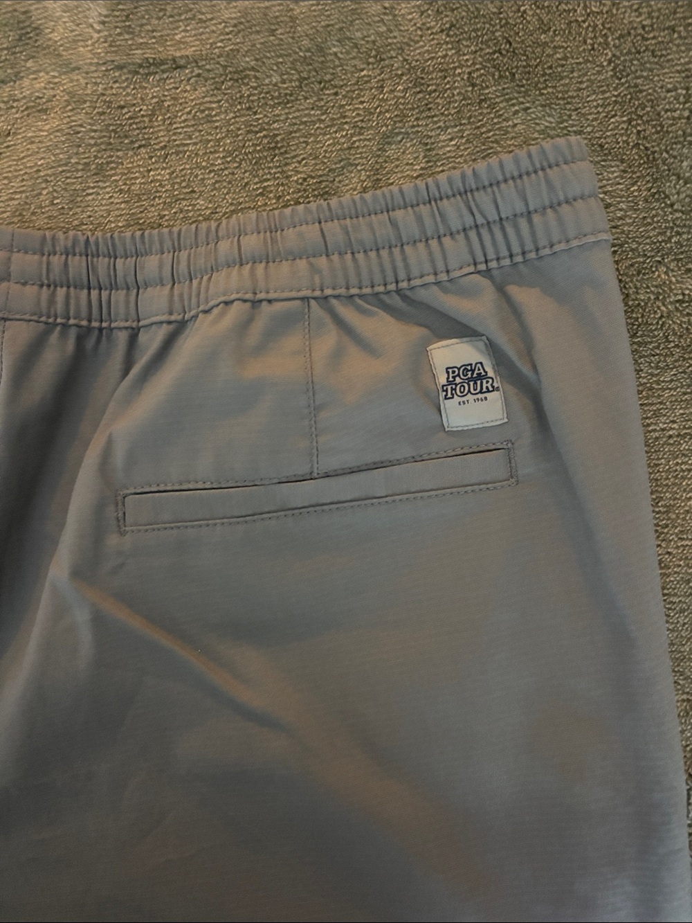 PGA TOUR Men's Gray Elastic-Waist Jogger Pants